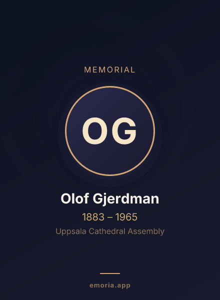 Memorial portrait of Olof Gjerdman