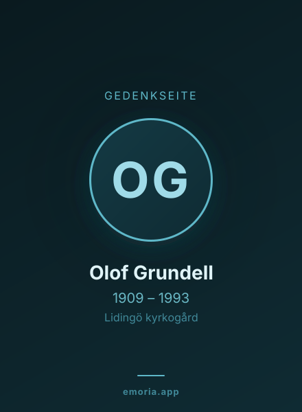 Gedenkportrait von Olof Grundell