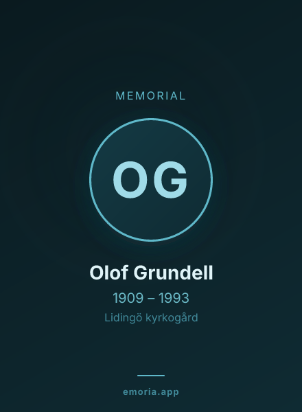 Memorial portrait of Olof Grundell
