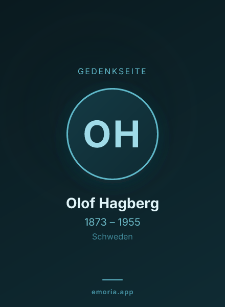 Gedenkportrait von Olof Hagberg