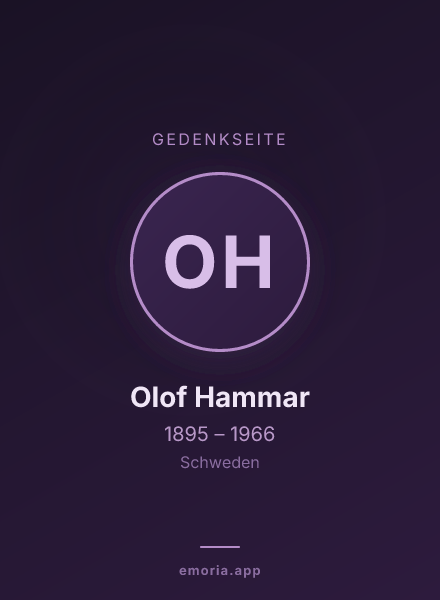 Gedenkportrait von Olof Hammar