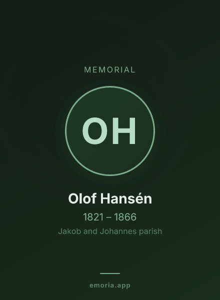 Memorial portrait of Olof Hansén