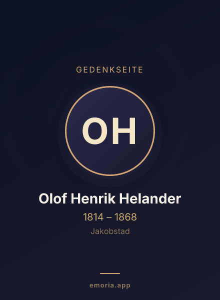 Gedenkportrait von Olof Henrik Helander