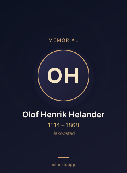 Memorial portrait of Olof Henrik Helander