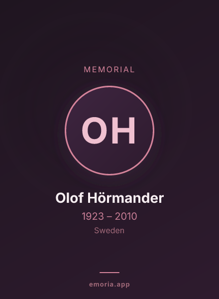 Memorial portrait of Olof Hörmander
