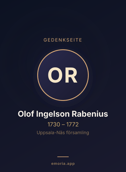 Gedenkportrait von Olof Ingelson Rabenius