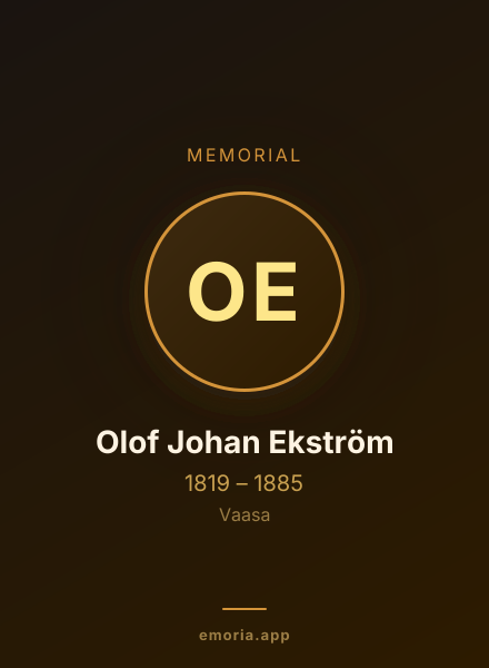 Memorial portrait of Olof Johan Ekström