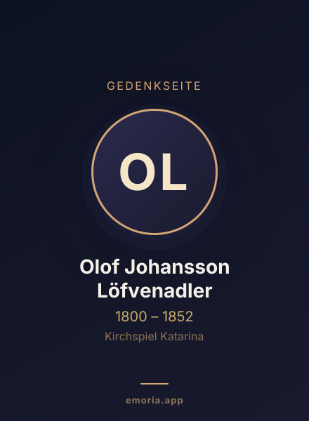 Gedenkportrait von Olof Johansson Löfvenadler