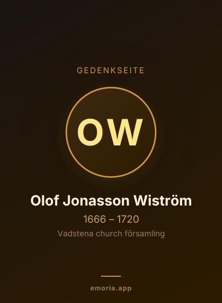 Gedenkportrait von Olof Jonasson Wiström