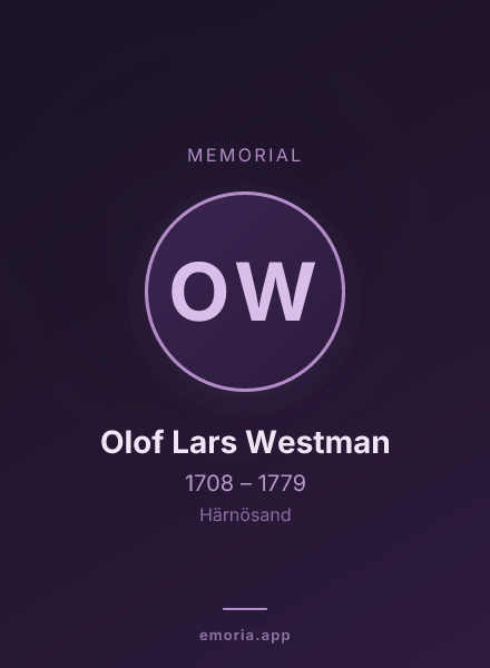 Memorial portrait of Olof Lars Westman