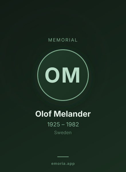 Memorial portrait of Olof Melander