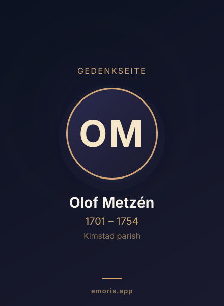 Gedenkportrait von Olof Metzén