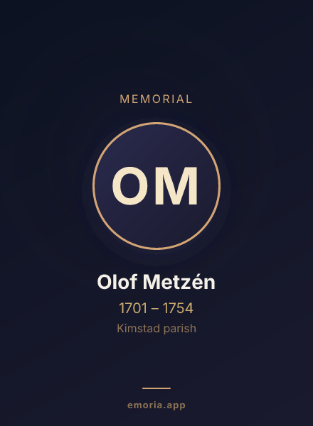 Memorial portrait of Olof Metzén