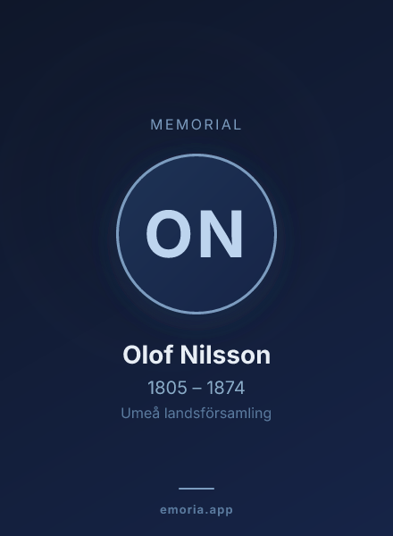 Memorial portrait of Olof Nilsson
