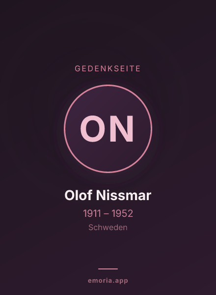 Gedenkportrait von Olof Nissmar