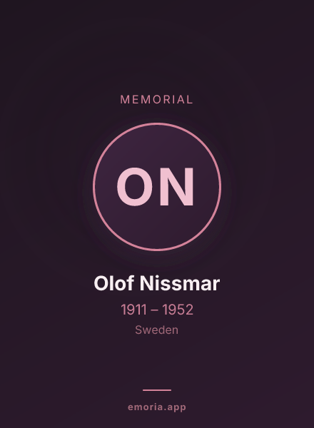 Memorial portrait of Olof Nissmar