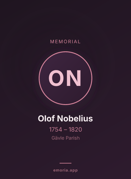 Memorial portrait of Olof Nobelius