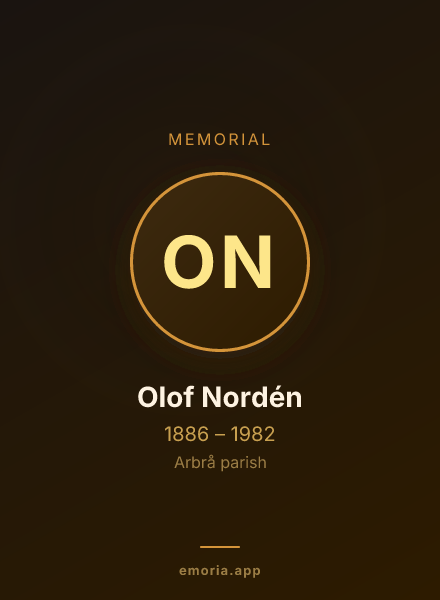 Memorial portrait of Olof Nordén