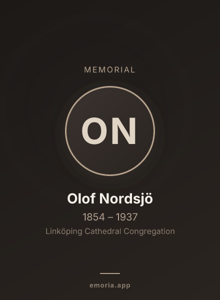 Memorial portrait of Olof Nordsjö
