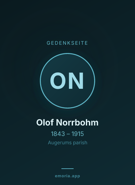 Gedenkportrait von Olof Norrbohm
