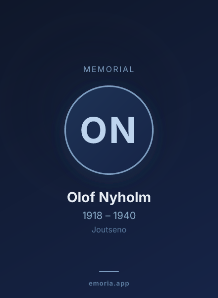 Memorial portrait of Olof Nyholm