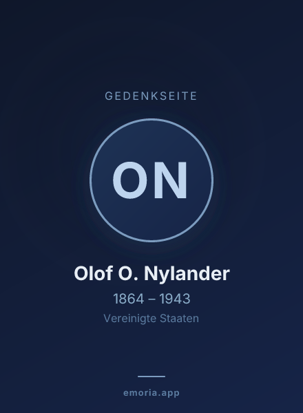 Gedenkportrait von Olof O. Nylander