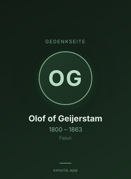 Gedenkportrait von Olof of Geijerstam