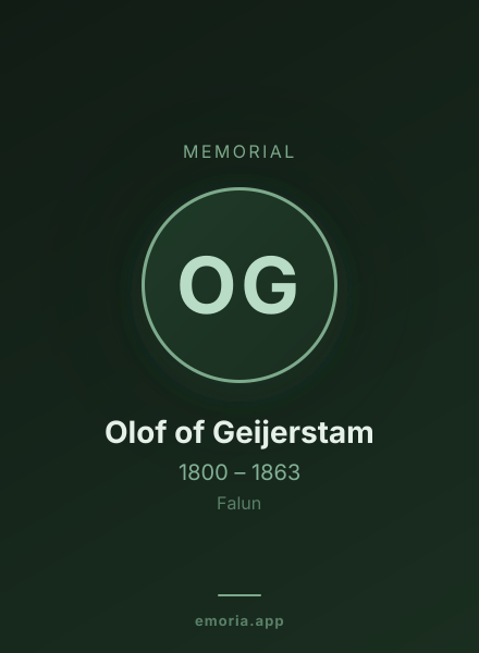 Memorial portrait of Olof of Geijerstam
