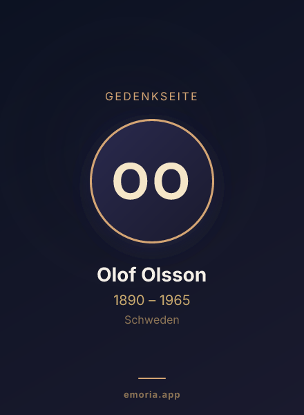 Gedenkportrait von Olof Olsson