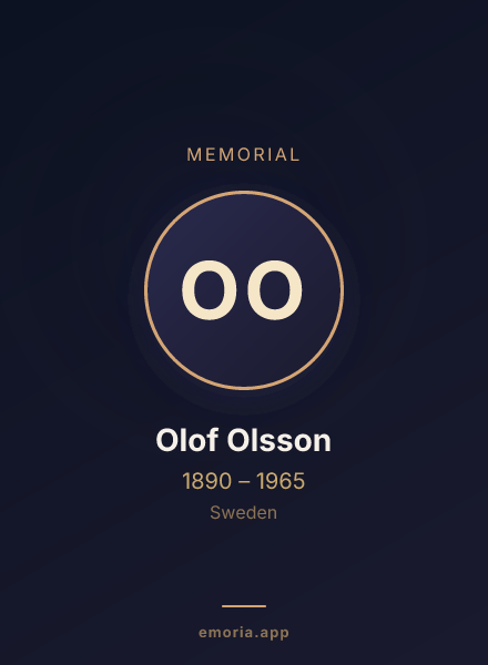 Memorial portrait of Olof Olsson