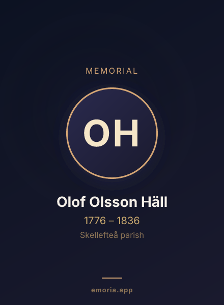 Memorial portrait of Olof Olsson Häll