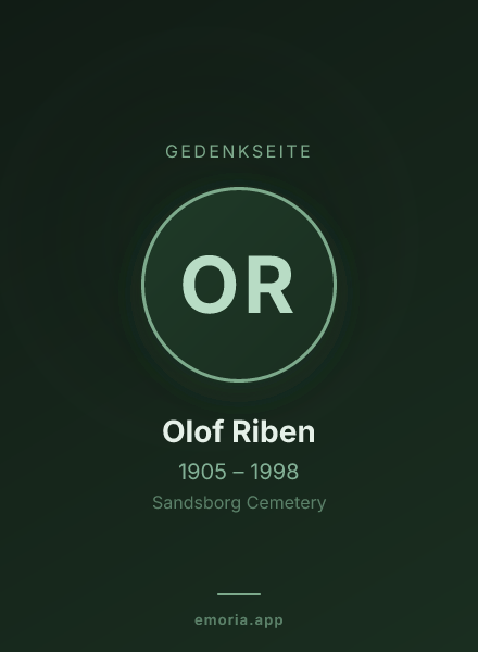 Gedenkportrait von Olof Riben