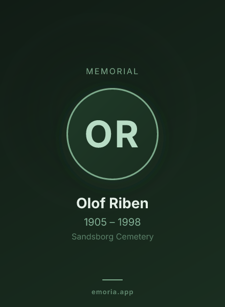 Memorial portrait of Olof Riben