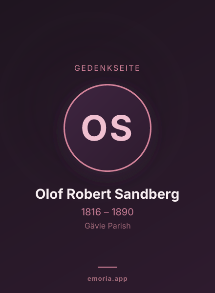 Gedenkportrait von Olof Robert Sandberg