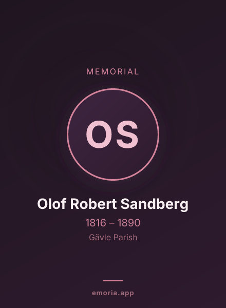 Memorial portrait of Olof Robert Sandberg