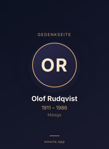 Gedenkportrait von Olof Rudqvist