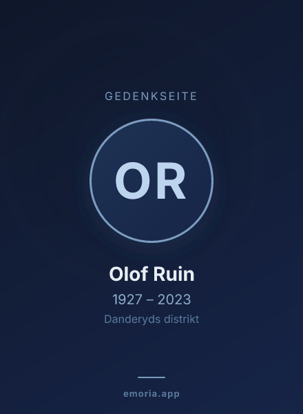 Gedenkportrait von Olof Ruin