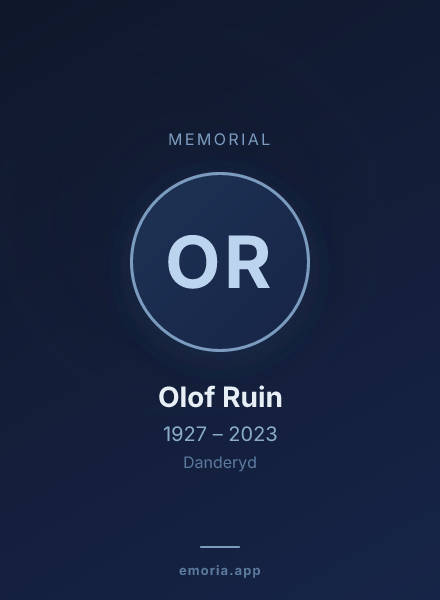 Memorial portrait of Olof Ruin