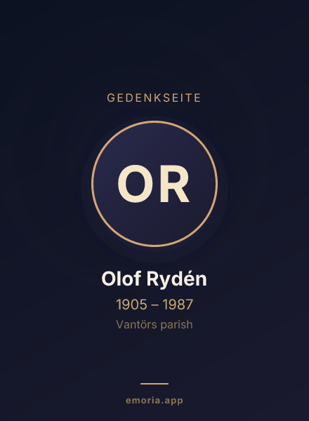 Gedenkportrait von Olof Rydén