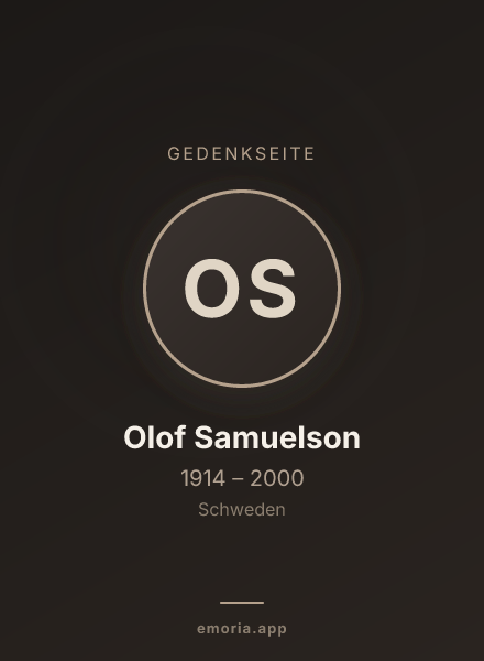 Gedenkportrait von Olof Samuelson