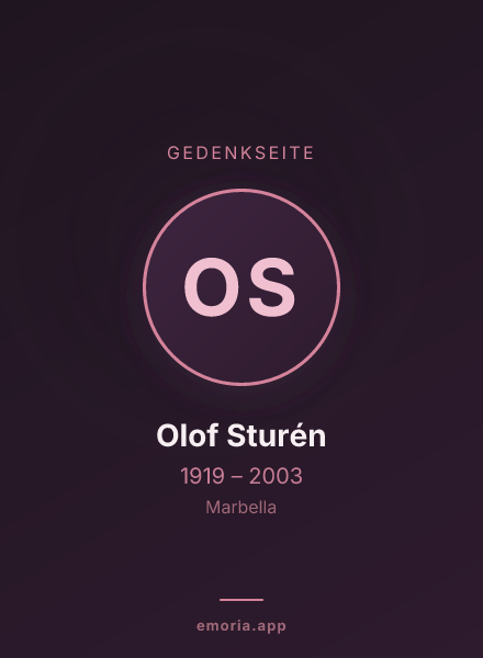 Gedenkportrait von Olof Sturén