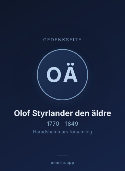 Gedenkportrait von Olof Styrlander den äldre