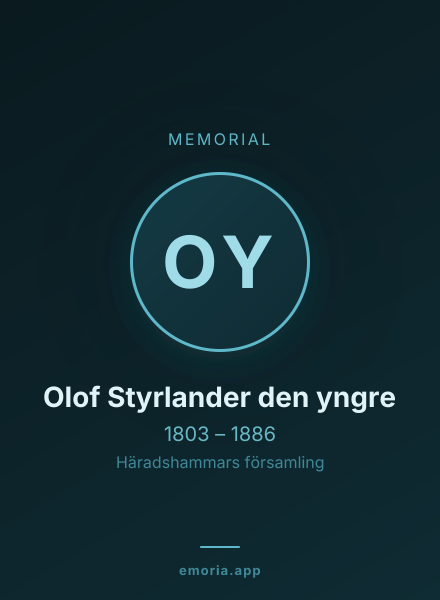 Memorial portrait of Olof Styrlander den yngre