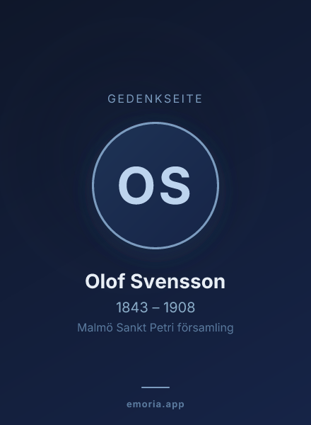 Gedenkportrait von Olof Svensson