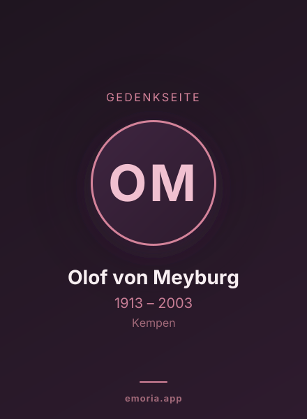 Gedenkportrait von Olof von Meyburg