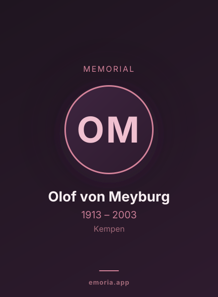 Memorial portrait of Olof von Meyburg