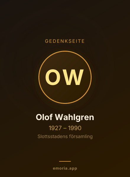 Gedenkportrait von Olof Wahlgren