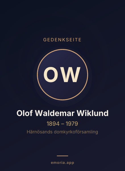 Gedenkportrait von Olof Waldemar Wiklund