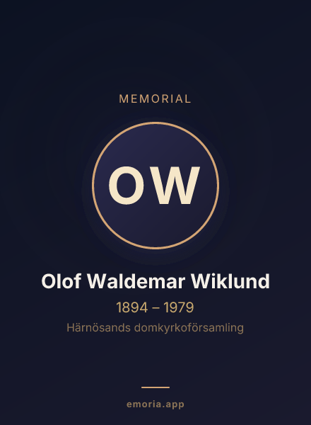 Memorial portrait of Olof Waldemar Wiklund