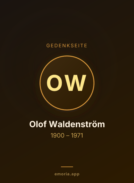 Gedenkportrait von Olof Waldenström